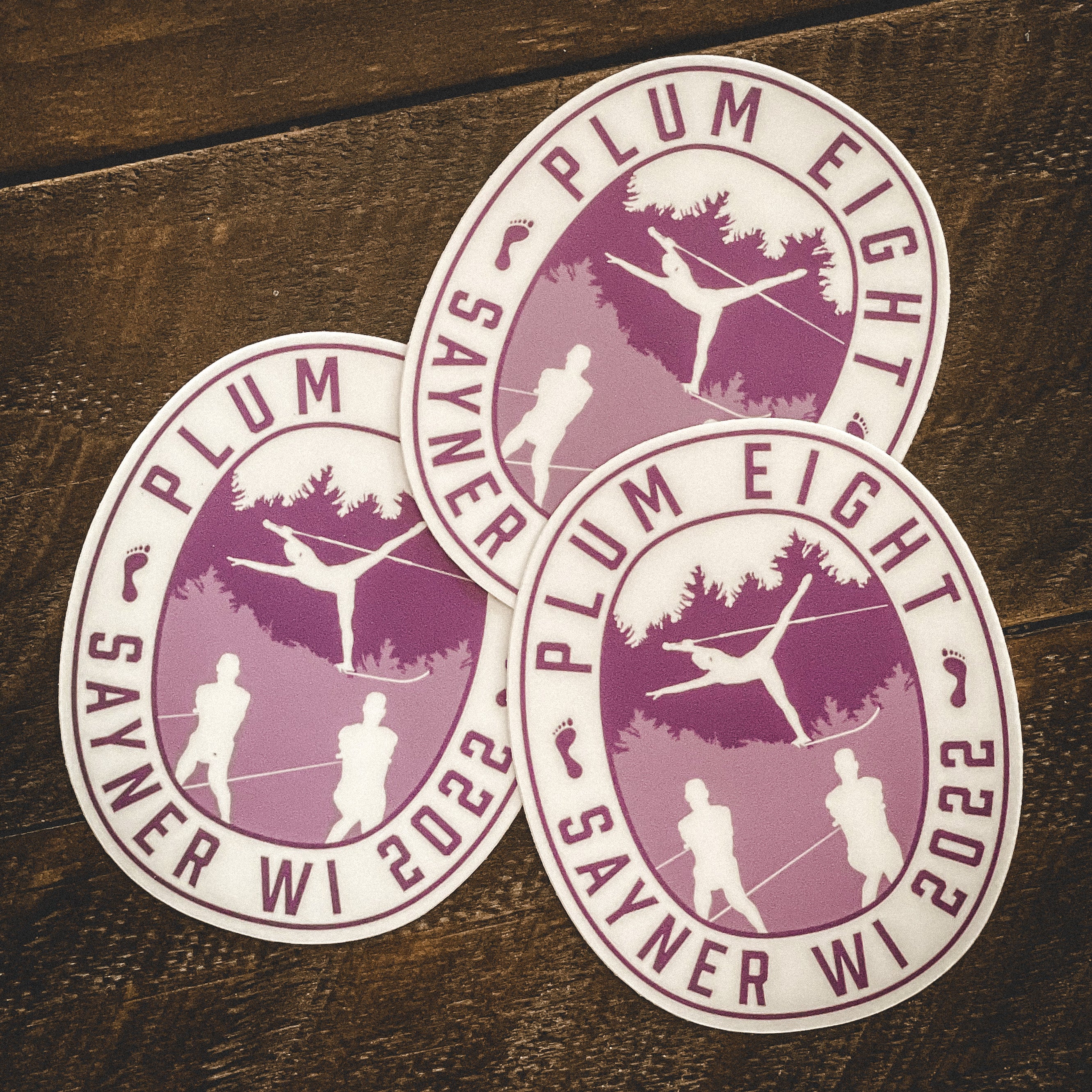 Plum Ski-ters Stickers & Postcards