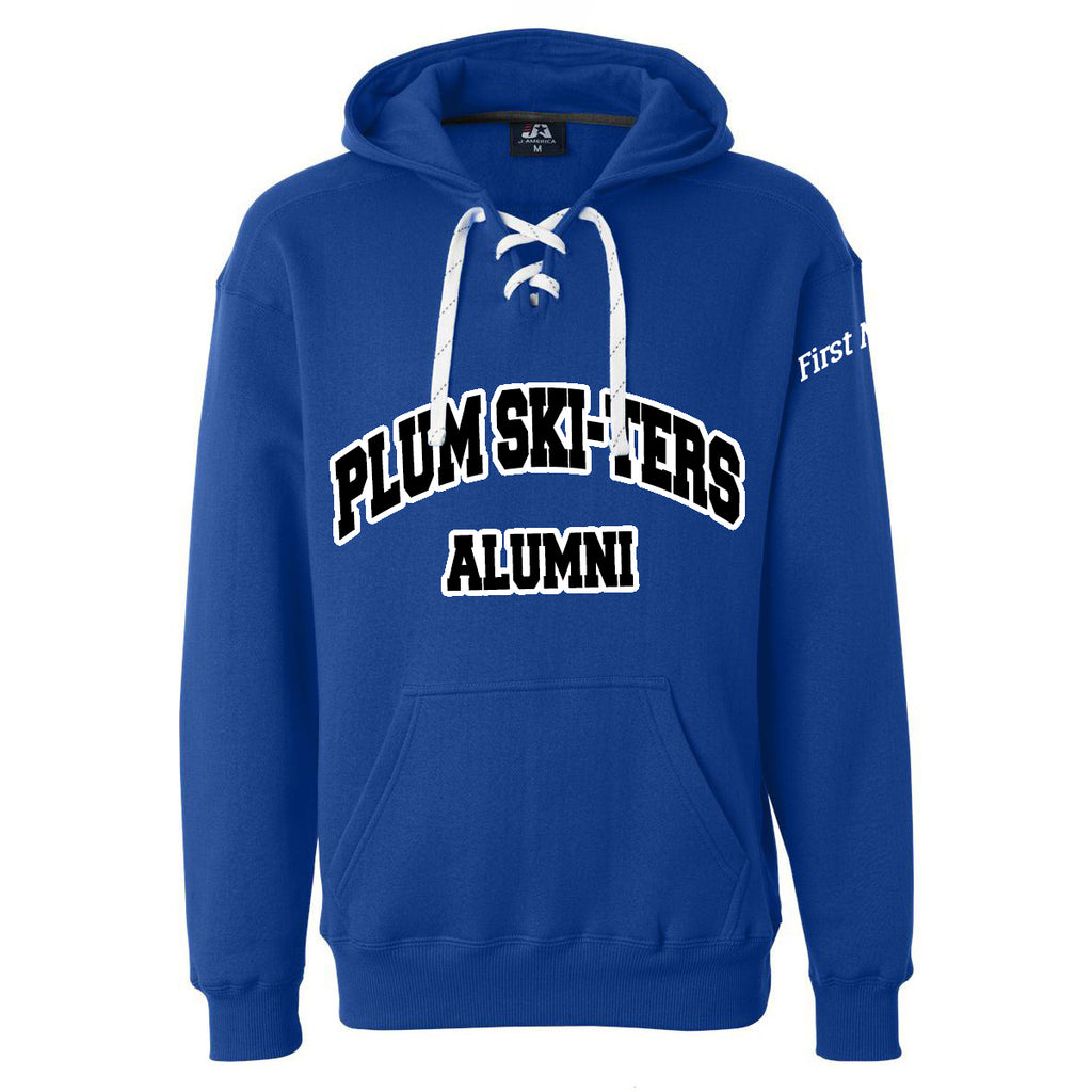 Personalized Plum Ski-ters Alumni Lace-Up Hoodie
