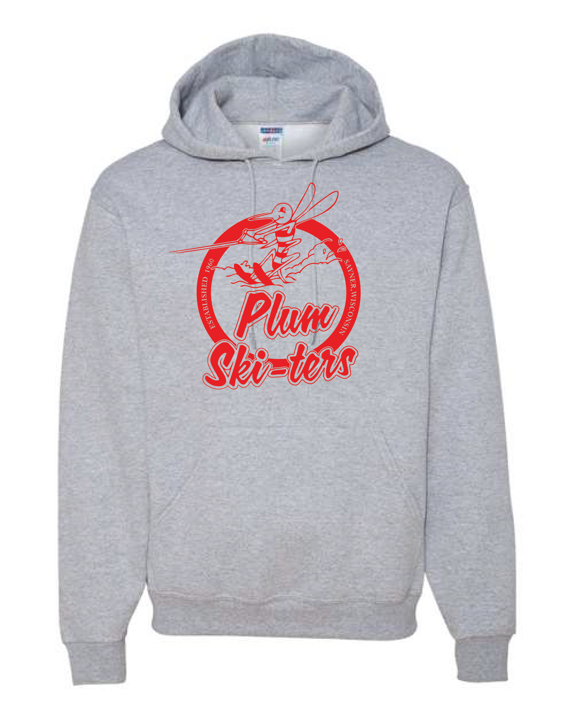 Plum Ski-ters Circle Logo Adult Unisex Hoodie